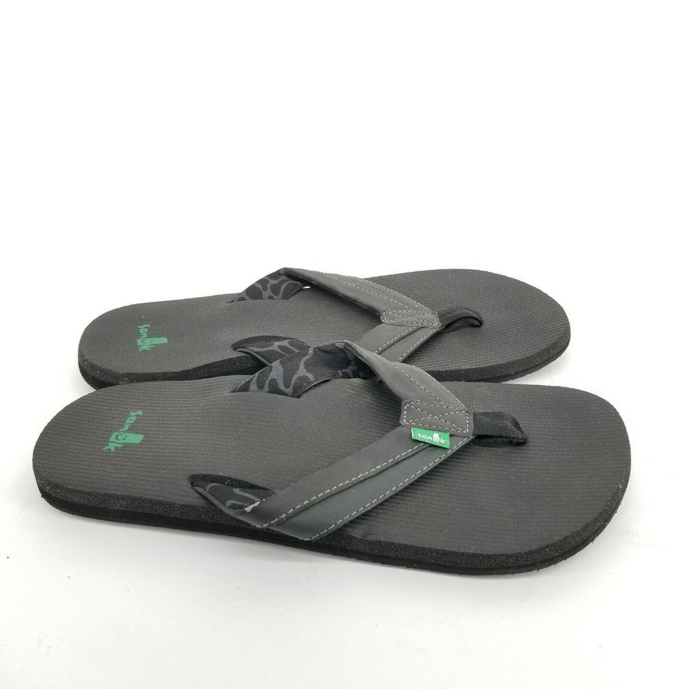 A7 Sanok Mens Charcoal Gray Slip On Synthetic Comfort Flip Flop Sandal Sz US 10